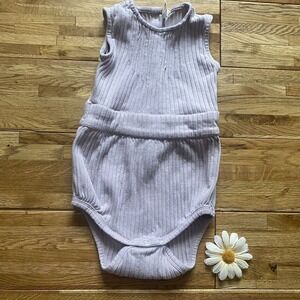 Kate Quinn Lavender Ribbed Bubble Romper‎ Size 12-18 Mo